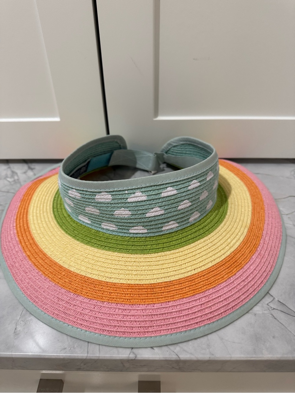 San Diego Hat Company Pastel Rainbow Visor in Pink, Orange, Yellow, Green, Blue